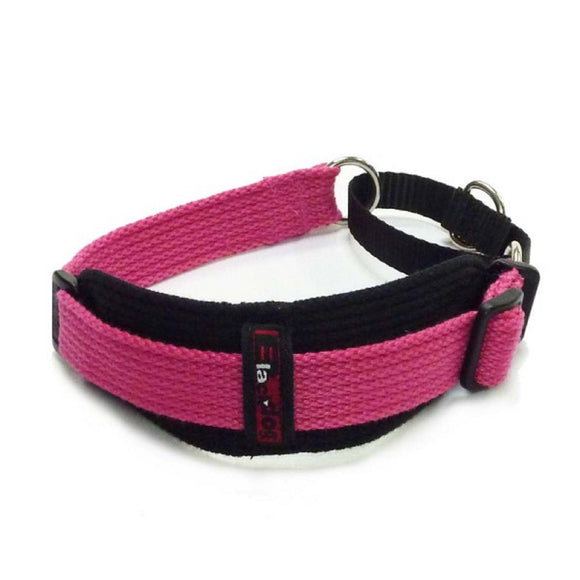 Pink on Black - Black Dog Collar