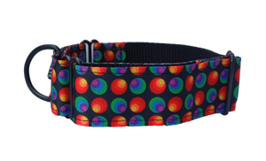 Black with Colourful Dots 1.5" collar