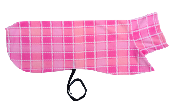 Pink Check - Single layer fleece - medium size only!