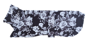 Black with White Roses Raincoat