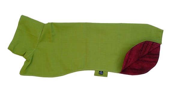 Deluxe Lime Green with Burgundy Canvas Raincoat - medium size only!
