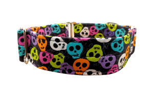 NEW LIMITED EDITION! Black with Colourful Skulls 1.5" Collar