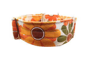 NEW! Retro Orange Flowers 2" Collar