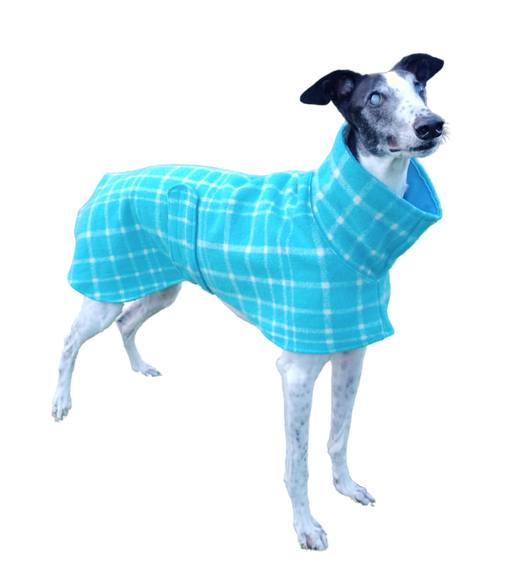 NEW! Upcycled Wool/Flannelette Double Layer Coat - Blue & White Check