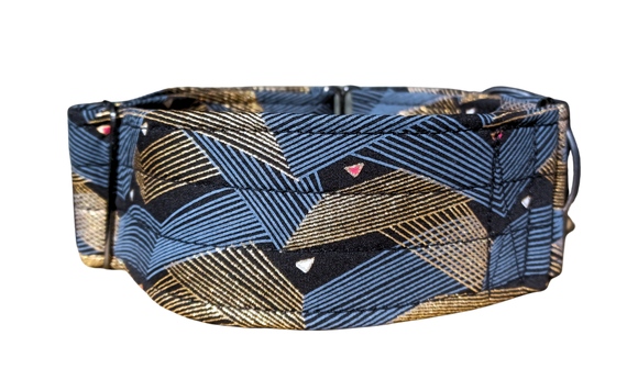NEW! Blue & Gold Woven Abstract 2