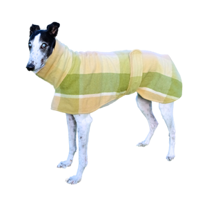 NEW! Upcycled Wool/Flannelette Double Layer Coat - Olive & Tan