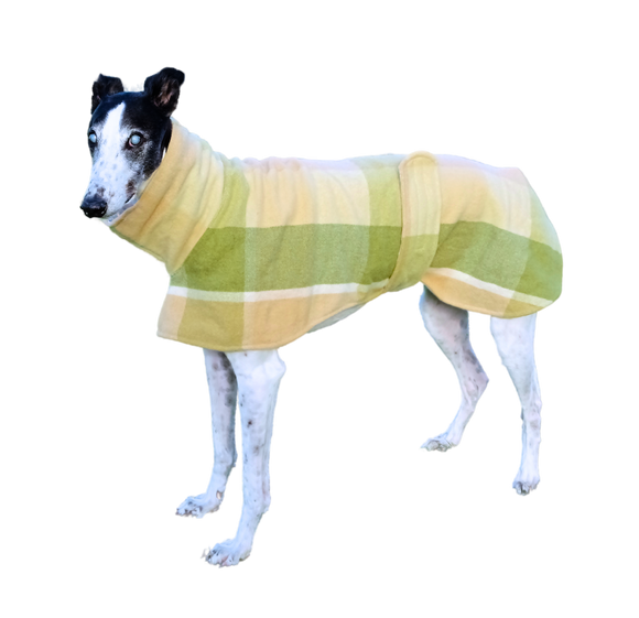 NEW! Upcycled Wool/Flannelette Double Layer Coat - Olive & Tan