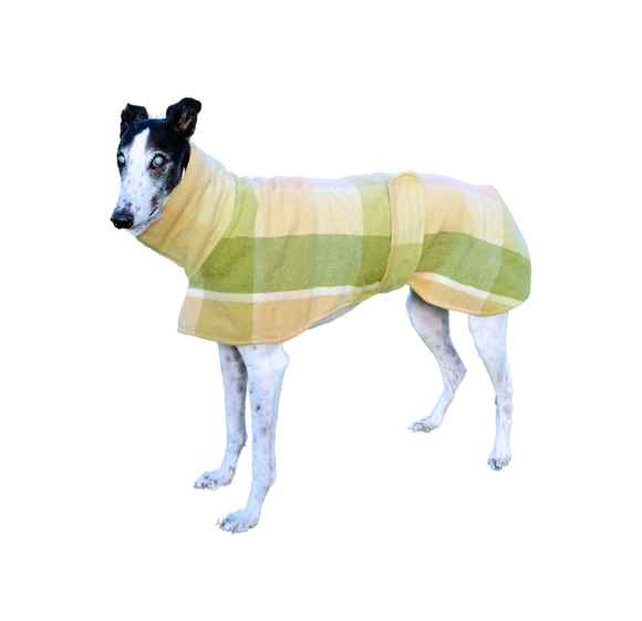 NEW! Upcycled Wool/Flannelette Double Layer Coat - Olive & Tan