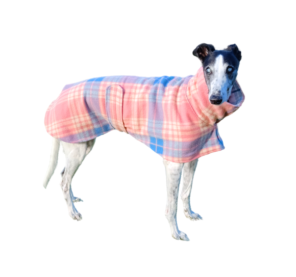 NEW! Upcycled Wool/Flannelette Double Layer Coat - Pink & Blue