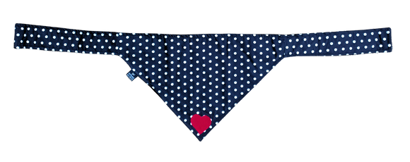NEW! Bandana/Scarf - Polka Dots with Red Heart