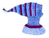 NEW Knitted Night Cap - Cool Blue and Claret with Tassel