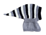NEW Knitted Greyhound Hat - Black, Grey & White Stripes