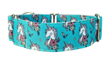 NEW! Teal Unicorns 1.5" Collar