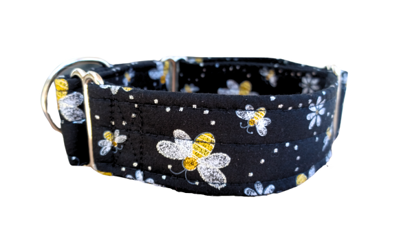 Black with White Flowers & Bees 1.5