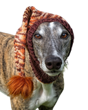 NEW Knitted Night Cap - Warm Brown Stripes with Pom-Pom