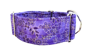 NEW! Purple with Gold Flowers 2" Collar