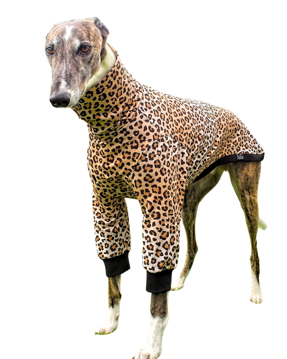 Leopard Long Sleeved Greyhound T-Shirt - just 1 size medium left!