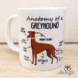 Anatomy of a Greyhound Mug - Brown Hound
