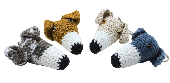 NEW! Crochet Greyhound Keychain