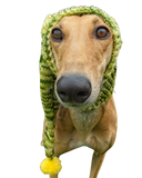 NEW Knitted Night Cap - Green Tones with Yellow Pom-Pom