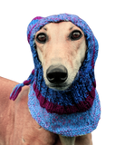 NEW Knitted Night Cap - Cool Blue and Claret with Tassel