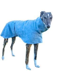NEW! Upcycled Wool/Flannelette Double Layer Coat - Blue/Grey