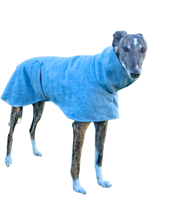 NEW! Upcycled Wool/Flannelette Double Layer Coat - Blue/Grey