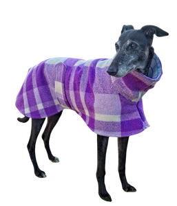 NEW! Upcycled Wool/Flannelette Double Layer Coat - Purple Plaid