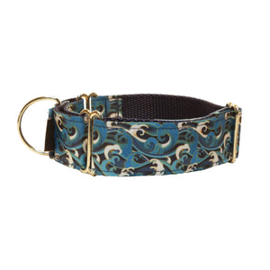 Turquoise & White Swirls 1.5" Collar