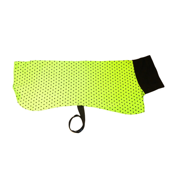 Lime Green with Black Dots - Single layer fleece - large size only!