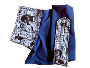 Two-Tone Navy with Monsters Raincoat