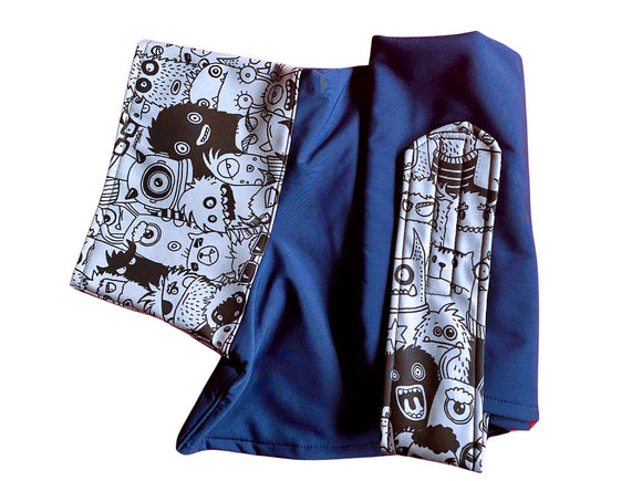 Two-Tone Navy with Monsters Raincoat
