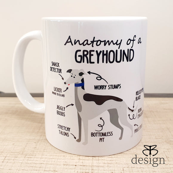Anatomy of a Greyhound Mug - White Hound