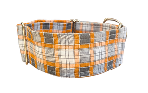 NEW! Orange & Grey Plaid 2" Collar