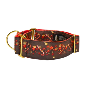 Brown with Candy Canes & Stars 1.5" Collar - Bow Wow