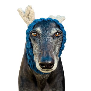 NEW! Knitted Deer Snood/Hat Turquoise