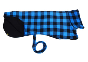 Blue & Black Check  - Double Layer Fleece - Large size only!