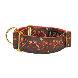 Black Candy Canes & Stars 1.5" Collar - Bow Wow