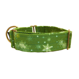 Green with Snowflakes 1.5" Collar