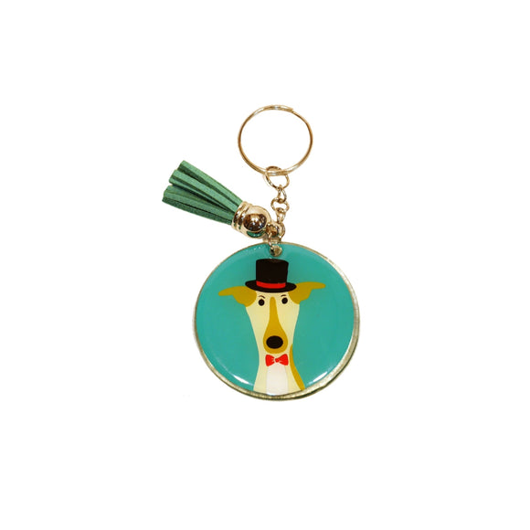 Cute Greyhound Key Ring or Bag Accessory - only one left!